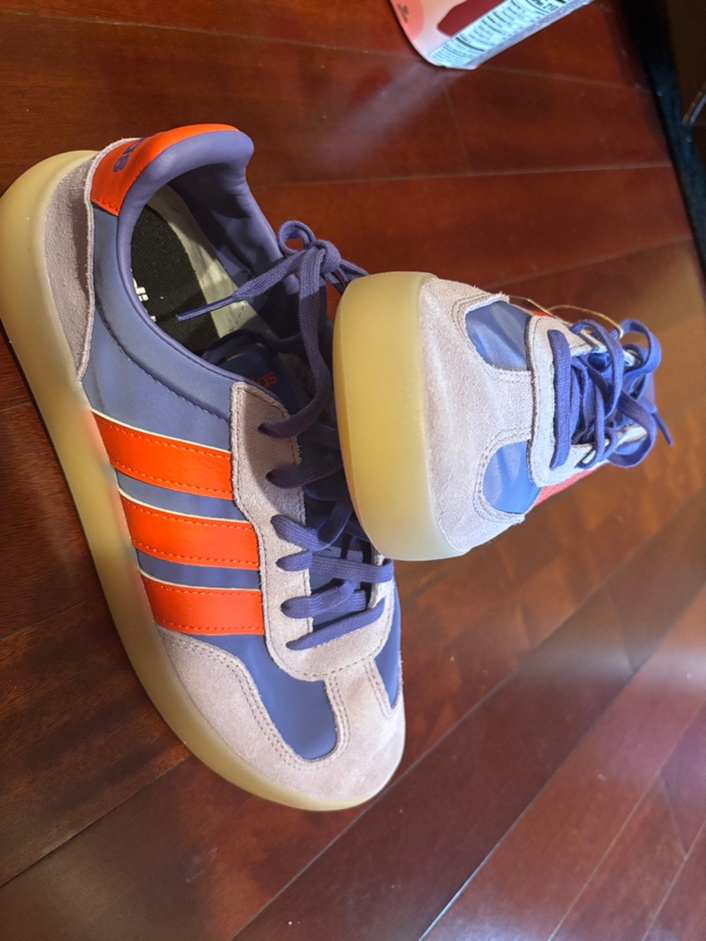 adidas Lavender and Orange Retro Low-Top Sneakers